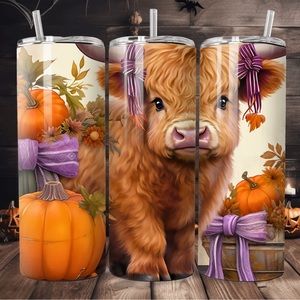 🤑 2 for $50🤑 Highland baby cow 20oz skinny tumbler
